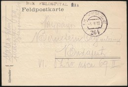 1918 Tábori Posta Levelezőlap 'Kuk FELDSPITAL 611' + 'EP 264' - Otros & Sin Clasificación