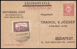 1920 10f Díjjegyes Légiposta Levelezőlap Légi Posta 8K Díjkiegészítéssel - Andere & Zonder Classificatie