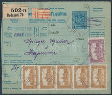 1923 Utánvételes Szállítólevél GRT Céglyukasztásos Bélyegekkel - Other & Unclassified