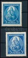 ** 1932 Nagy Madonna 5P Két Eltérő Színű Bélyeg (40.000) (az Egyik Szépen újragumizott / 1 Nicely Regummed) - Autres & Non Classés