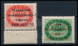 ** 1956 Soproni Felülnyomás Az 1 és 10 Milliós értéken, KT Vizsgálójellel - Andere & Zonder Classificatie