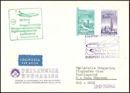 1977 Futott Légi Levél Az 1Ft-oson Vastag Kék Rákelcsíkkal - Other & Unclassified
