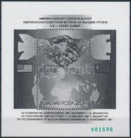 ** 1987 Amerikai-Szovjet Csúcstalálkozó Blokk Feketenyomat Zöld Sorszámmal (6.000) - Other & Unclassified