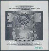 ** 1987 Csúcstalálkozó Feketenyomat Blokk Zöld Sorszámmal (6.000) - Sonstige & Ohne Zuordnung