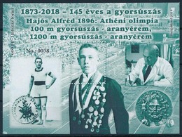 ** 2018 145 éves A Gyorsúszás Hajós Alfréd 'ELGYŰSZ A NEHÉZSORSÚ GYŰJTŐKÉRT' Hátoldali Felirattal, Színeltérés No 0038 S - Sonstige & Ohne Zuordnung