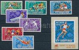 ** 1971 Nyári Olimpia Sor Mi 1499-1505 + Blokk 42 - Sonstige & Ohne Zuordnung