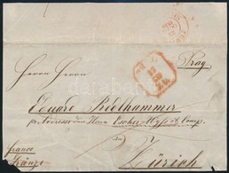 1849 Levél Előlap 'PRAG' - Zürich - Altri & Non Classificati