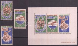 ** 1972 Olimpiai Aranyérmesek Sor Felülnyomással Mi 499-501 + Blokk Mi 20 - Altri & Non Classificati