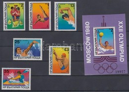 ** 1979 Moszkvai Nyári Olimpia Sor Mi 2840-2845 + Blokk Mi 98 - Altri & Non Classificati