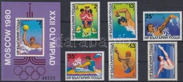 ** 1979 Nyári Olimpia, 1980; Vizes Sportok Sor Mi 2840-2845 + Blokk 98 - Otros & Sin Clasificación