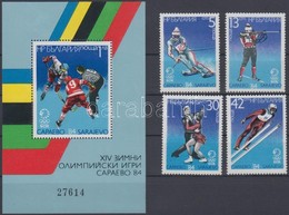 ** 1983 Szarajevói Téli Olimpia (II.) Mi 3247-3250 + Blokk 140 - Altri & Non Classificati