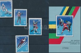 ** 1983 Szarajevói Téli Olimpia (II.) Mi 3247-3250 + Blokk 140 - Sonstige & Ohne Zuordnung