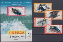 ** 1983 Szarajevói Téli Olimpia Mi 3201-3204 + Blokk 135 - Andere & Zonder Classificatie