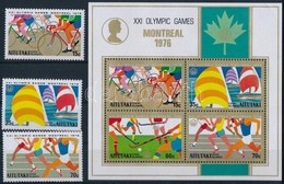 ** 1976 Montreali Olimpia 3 érték Mi 199-200, 202 + Blokk Mi 9 - Other & Unclassified