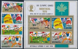 ** 1976 Montreali Olimpia Sor Felülnyomással Mi 207-210 + Blokk Mi 10 - Sonstige & Ohne Zuordnung