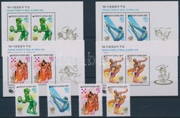 ** 1987 Nyári Olimpia, 1988 Blokk Mi 1516-1519 + Blokksor 528-531 - Andere & Zonder Classificatie