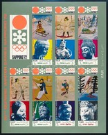 ** 1971 Téli Olimpiai Játékok, Sapporo Vágott Kisív Mi 1361-1367 - Autres & Non Classés