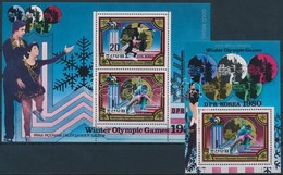 ** 1980 Téli Olimpia, Lake Placid Kisív Mi 2038-2039 + Blokk 80 - Otros & Sin Clasificación