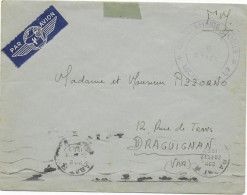 1957 - GENDARMERIE MOBILE Au MAROC - ENVELOPPE Par AVION En FRANCHISE De RABAT => DRAGUIGNAN - Cartas & Documentos