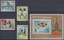 ** 1980 Nyári Olimpia Sor Mi 1048-1051 + Blokk Mi 33 - Other & Unclassified