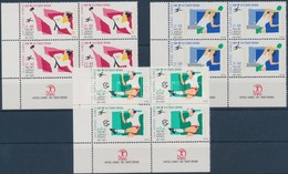 ** 1991 Sport 3 ívsarki Tabos Négyestömb Mi 1189-1191 - Altri & Non Classificati