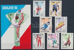 ** 1984 Téli Olimpia, Szarajevó (II.) Sor Mi 538-544 + Blokk 135 - Otros & Sin Clasificación