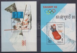 ** 1987-1988 Calgary Téli Olimpia I-II. 2 Db Blokk Mi 150 + 156 - Altri & Non Classificati
