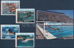 ** 1987 Olimpia, úszás Sor Mi 1076-1079 + Blokk Mi 41 - Andere & Zonder Classificatie