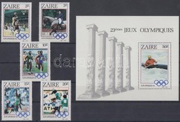 ** 1984 Los Angelesi Nyári Olimpia Sor Mi 861-865 + Blokk Mi 49 - Altri & Non Classificati