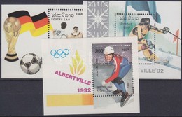 ** 1991 Labdarúgó VB Blokk Mi 135 + Albertville-i Olimpia Blokk Mi 137 + 1992 Blokk Mi 141 - Sonstige & Ohne Zuordnung