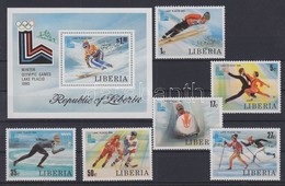 ** 1980 Téli Olimpia Sor Mi 1168 A-1173 A + Blokk Mi 95 A - Andere & Zonder Classificatie