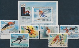 ** 1980 Téli Olimpia, Lake Placid Sor Mi 1168-1174 + Blokk 95 - Andere & Zonder Classificatie