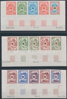 ** 1974 100 éves Az UPU Színpróba ívsarki üresmezős ötöscsíkokban,
Centenary Of UPU Colour-proof In Empty Field Corner S - Otros & Sin Clasificación