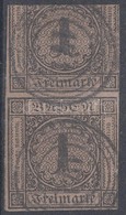 O 1851 Mi 1b Függőleges Pár / Vertical Pair (felső Bélyeg Felső Széléről A Felirat Levágva / Upper Stamp Cut Off The Top - Sonstige & Ohne Zuordnung