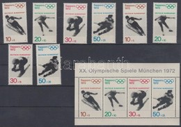 ** 1972 Nyári Olimpia, München Sor Mi 680-683 + Blokkból Kitépett Bélyegek 684-687 + Blokk 6 - Otros & Sin Clasificación