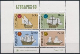 ** 1980 Nemzetközi Bélyegkiállítás LUBRAPEX '80, Lisszabon: Hajók Blokk,
Nternational Stamp Exhibition LUBRAPEX '80, Lis - Otros & Sin Clasificación