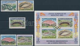 ** 1980 Nyári Olimpia Sor Mi 632-636 A + Blokk Mi 43 A - Autres & Non Classés