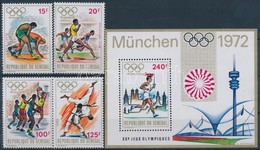 ** 1972 Nyári Olimpia, München Sor Mi 494-497 + Blokk 10 - Andere & Zonder Classificatie