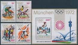 ** 1972 Nyári Olimpia, München Sor Mi 494-497 + Blokk 10 - Otros & Sin Clasificación