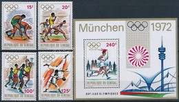 ** 1972 Nyári Olimpia, München Sor Mi 494-497 + Blokk 10 - Sonstige & Ohne Zuordnung