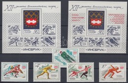 ** 1976 Téli Olimpia Sor Mi 4444-4448 + Blokkpár Mi 109-110 - Altri & Non Classificati