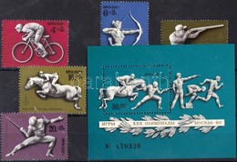 ** 1977 Moszkvai Nyári Olimpia Sor Mi 4602-4606 + Blokk Mi 121 - Other & Unclassified