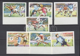 ** 1990 Futball Világbajnokság, Olaszország (II.) ívszéli Vágott Sor Mi 2152-2158 - Other & Unclassified