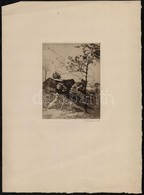 Bajor Ágost (1892-1958): Ház A Hegytetőn. Rézkarc, Papír, Jelzett, 15×12 Cm - Andere & Zonder Classificatie