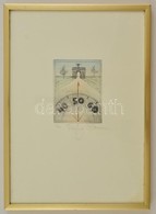 D.E Jelzéssel: Fünfzig. Rézkarc, Papír, üvegezett Keretben, 8,5×7 Cm - Andere & Zonder Classificatie