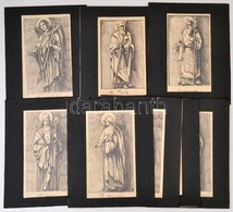 Jelzés Nélkül: Szentkép-tervek, Ceruza, Papír, Paszpartuban, 24×14 Cm - Autres & Non Classés