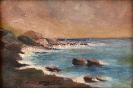 Jelzés Nélkül: Tenger Part. Olaj, Karton, Keretben, 11×16 Cm - Sonstige & Ohne Zuordnung