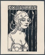 Tichy Gyula (1879-1920): Ex Kibris, Linómetszet-papír 7,5x4,5 Cm - Otros & Sin Clasificación