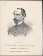 Cca 1867 Marastoni József: Florian Ziemiałkowski Lengyel Politikus Portréja, Litográfia, Papír, 27×21 Cm - Estampas & Grabados
