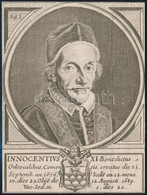 Cca 1700 XI. Benedek Pápa Rézmetszetű Portréja / Etched Portrait Of Pope Benedict I. 9x12 Cm - Prenten & Gravure